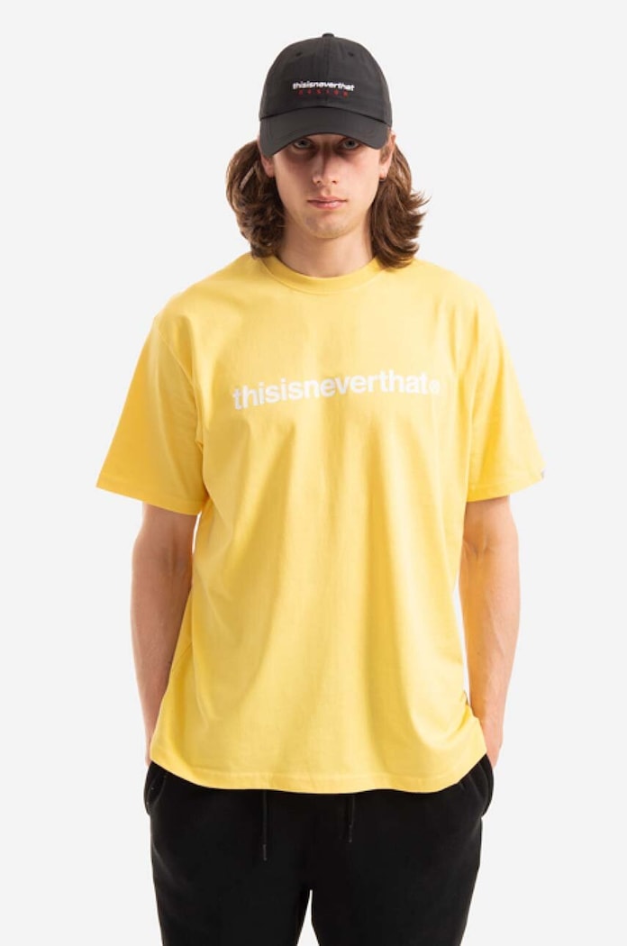 Памучна тениска thisisneverthat T-Logo Tee свободна жълт TN220TTSST01
