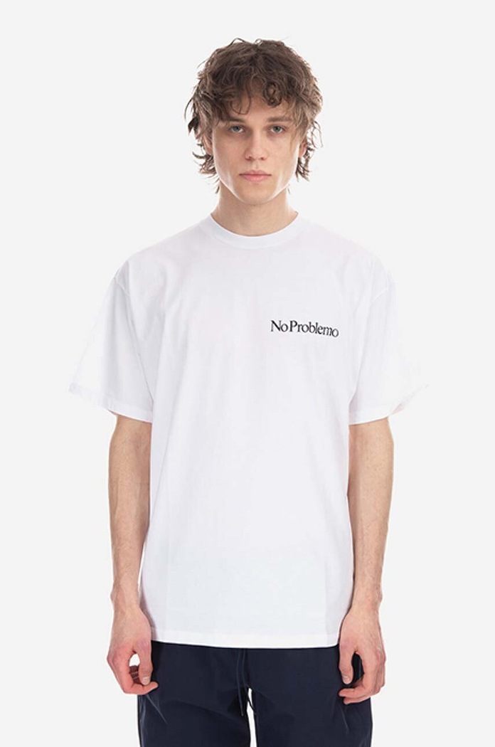Aries cotton T-shirt Gong Temple SS Tee COAR60009 white AA00