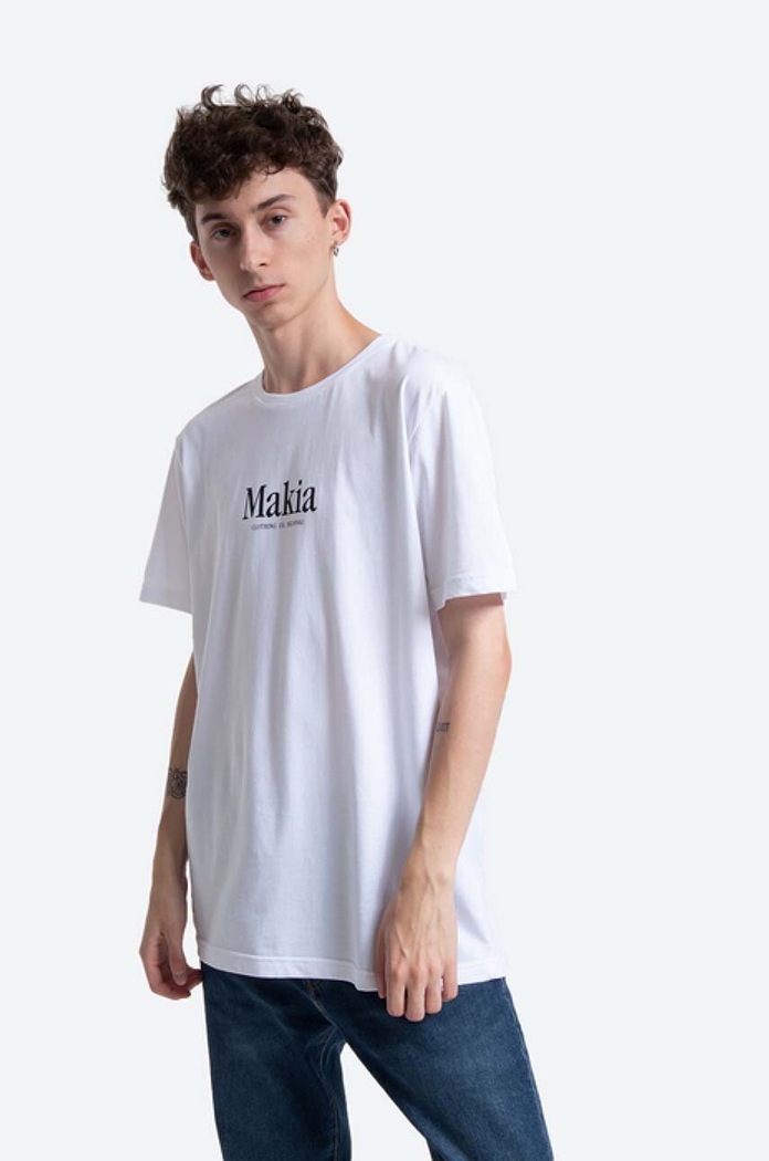 Makia t-shirt bawełniany Strait M21226 biały AA00