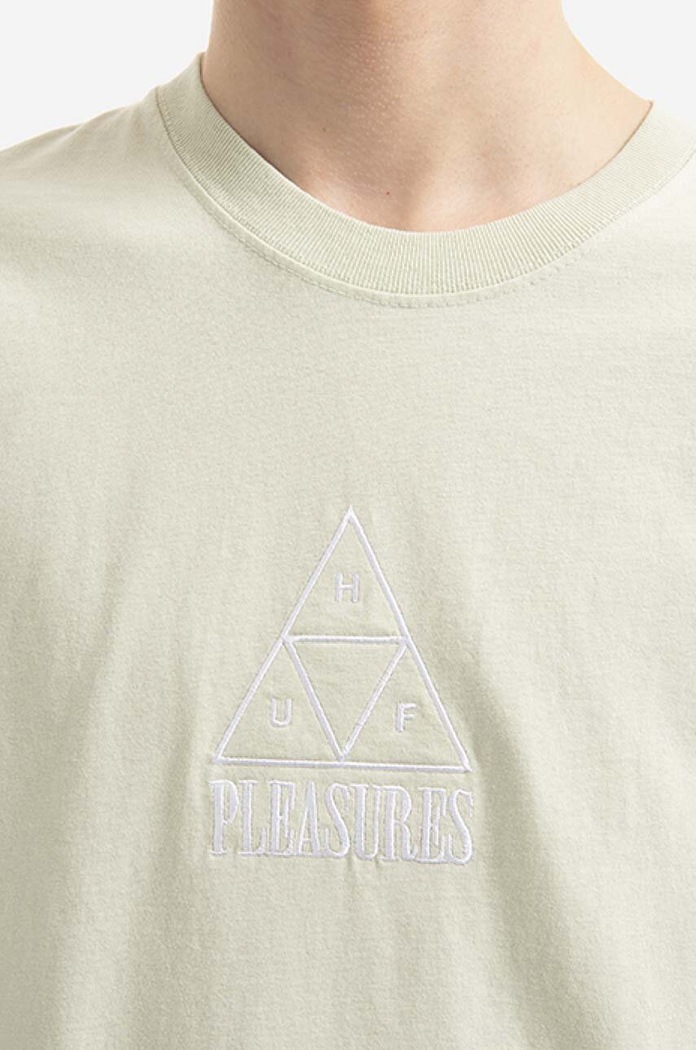 HUF t-shirt bawełniany Dyed T-Shirt zielony TS01807