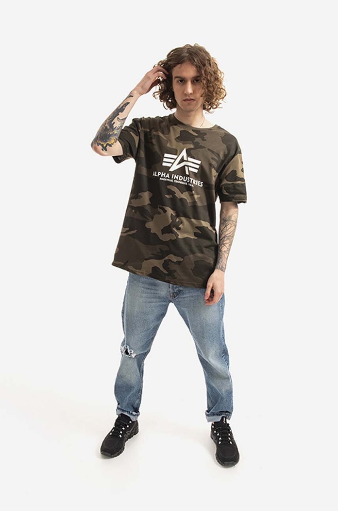 Tričko Alpha Industries Basic 100501C zelená SS26