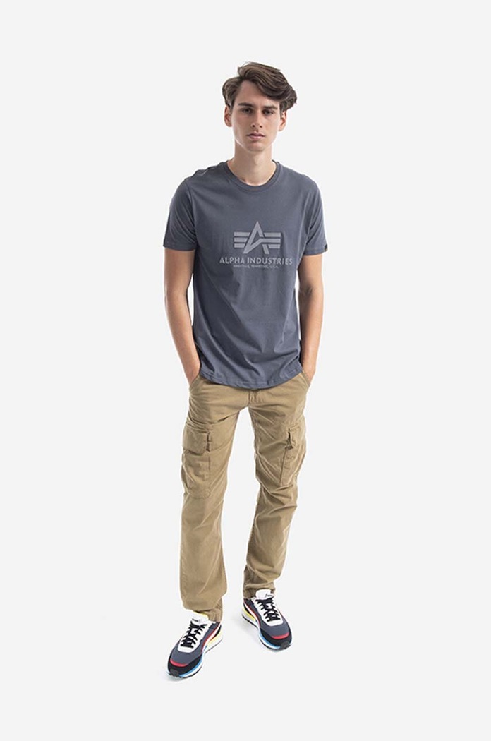 Alpha Industries cotton T-shirt Basic 100501RP.613 gray SS23
