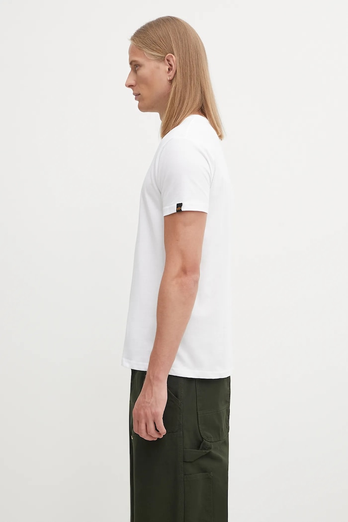 Alpha Industries cotton T-shirt Rainbow Reflective 100501RR.09 white SS26