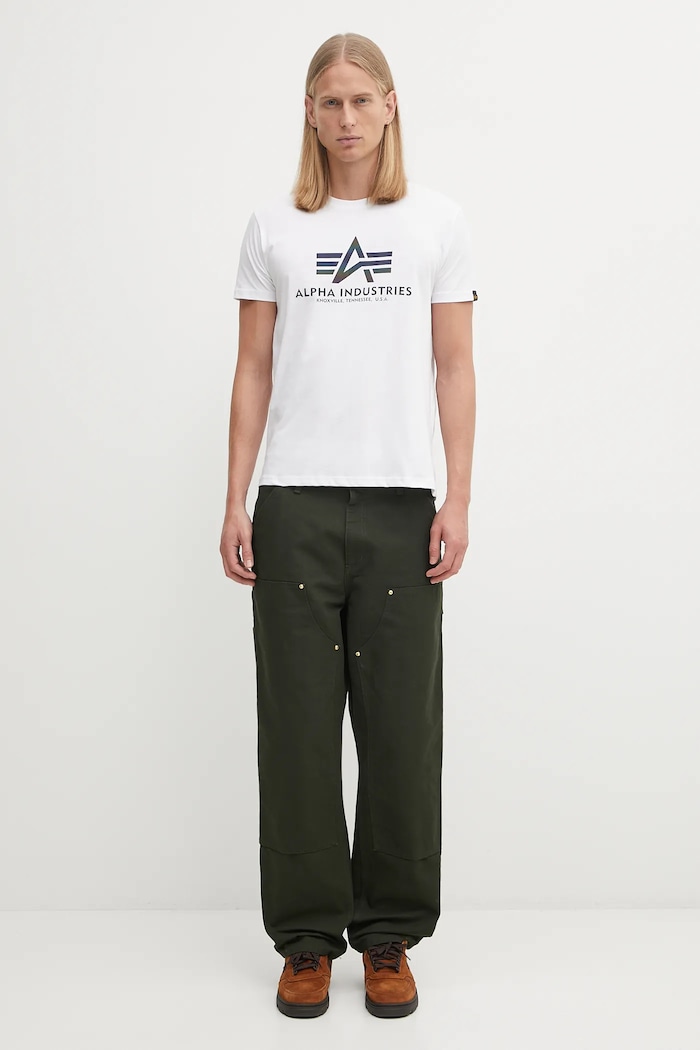 Alpha Industries cotton T-shirt Rainbow Reflective 100501RR.09 white