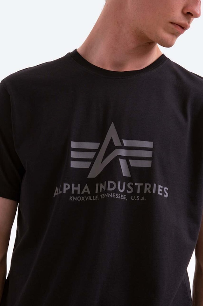 Alpha Industries t-shirt bawełniany Basic T-Shirt granatowy 100501.07