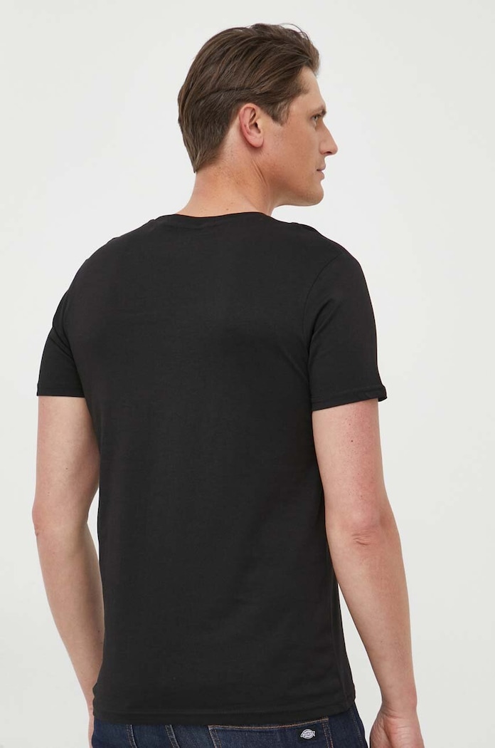 Odzież Alpha Industries t-shirt bawełniany Label 118502.03 czarny
