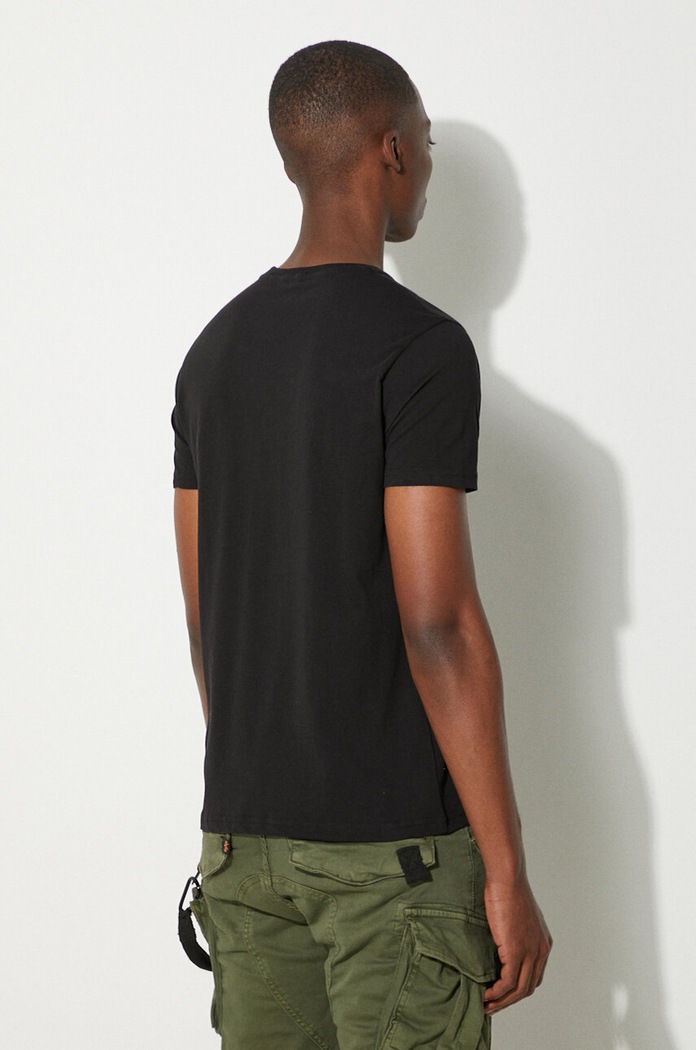 Oblečenie Bavlnené tričko Alpha Industries Label 118502.03 čierna
