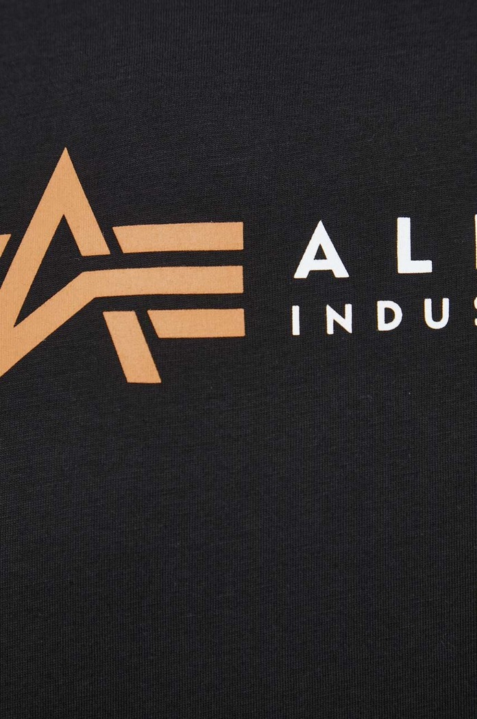 Alpha Industries t-shirt bawełniany Label 118502.03 czarny