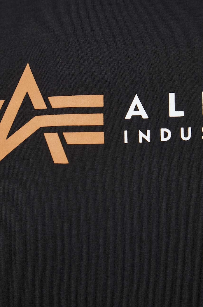 Alpha Industries t-shirt bawełniany Label 118502.03 czarny