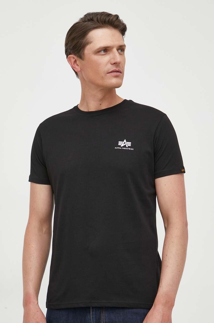 Odzież Alpha Industries t-shirt bawełniany Backprint 128507. czarny
