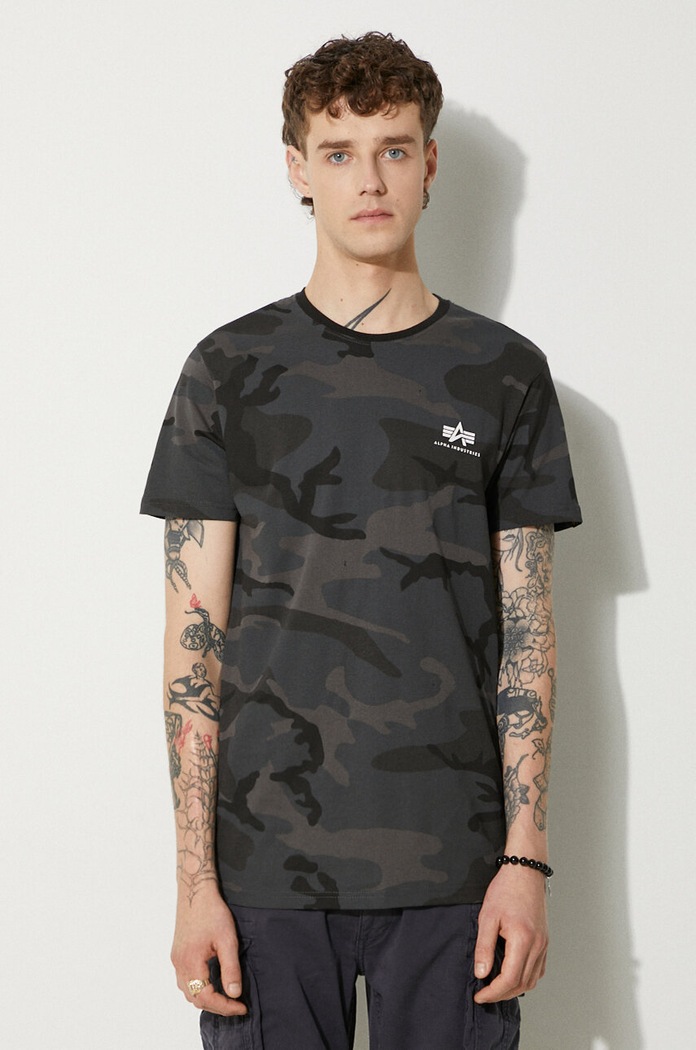 Alpha Industries cotton t-shirt regular gray 128507C.125