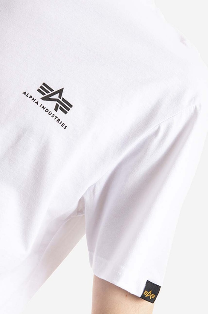 Bavlněné tričko Alpha Industries bílá 128507CP.573