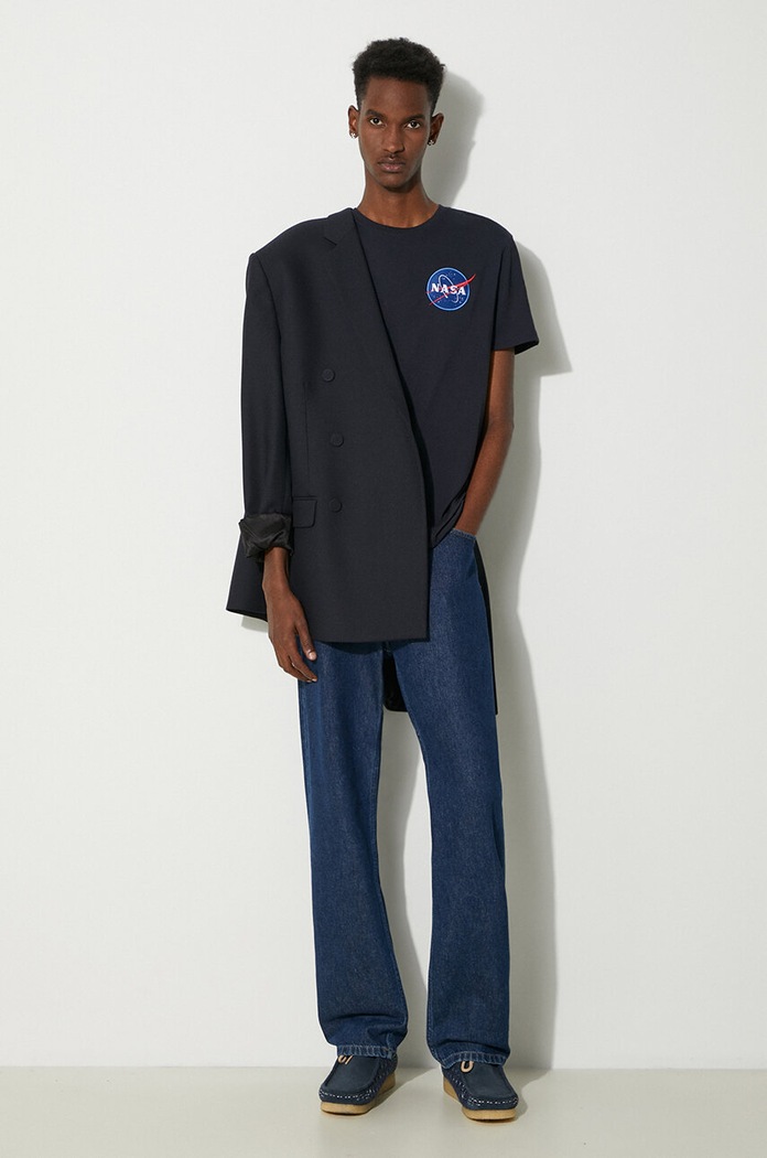 Памучна тениска Alpha Industries 176507 07 Space Shuttle T 176507.07 тъмносин AA00