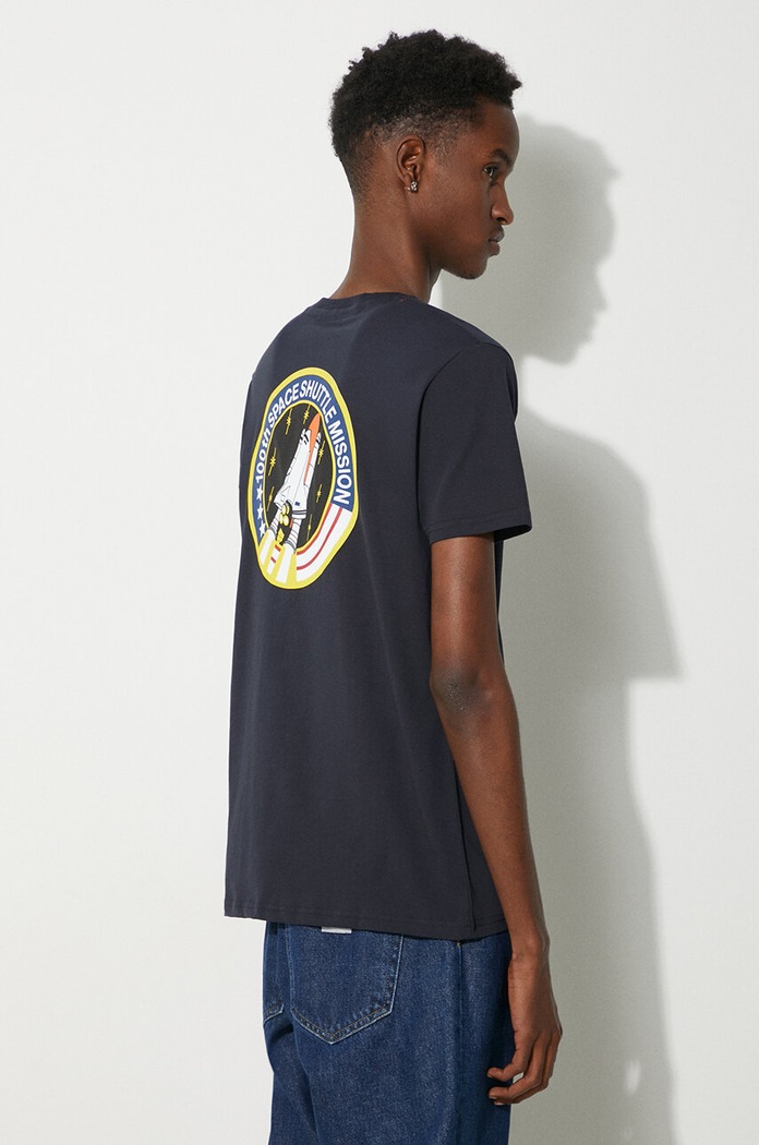 Памучна тениска Alpha Industries 176507 07 Space Shuttle T тъмносин 176507.07