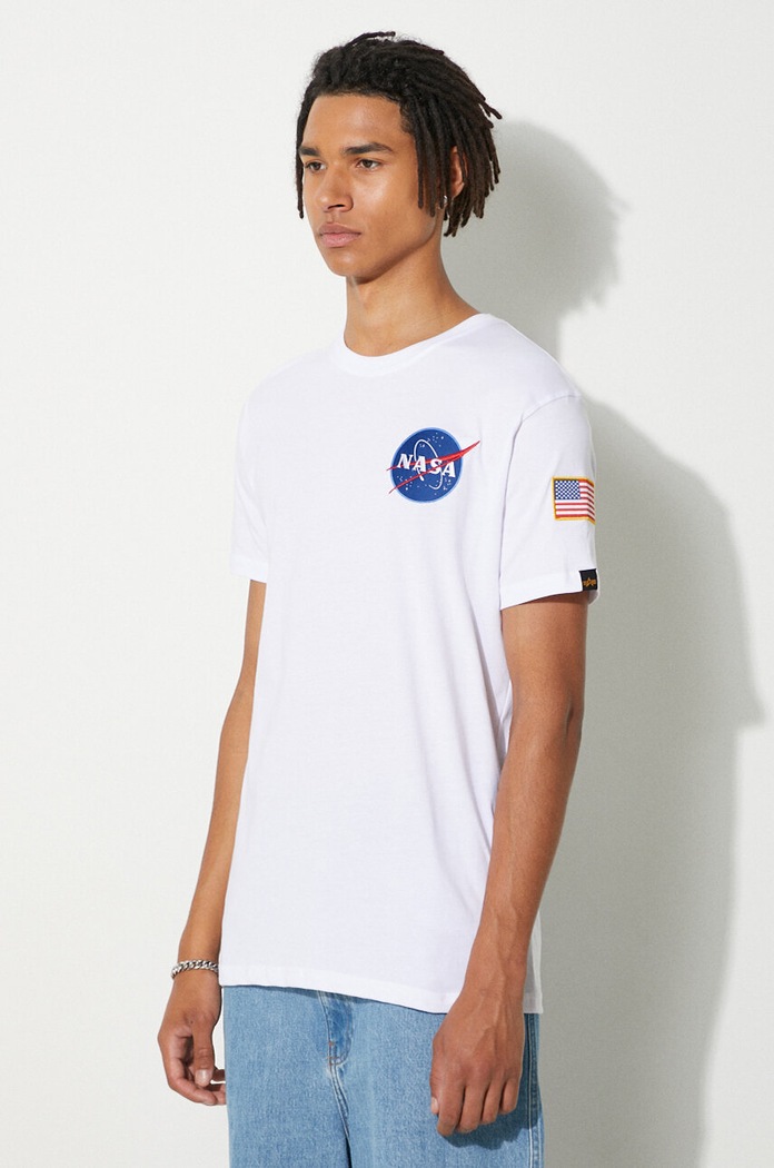 Alpha Industries cotton t-shirt Space Shuttle T white 176507.09