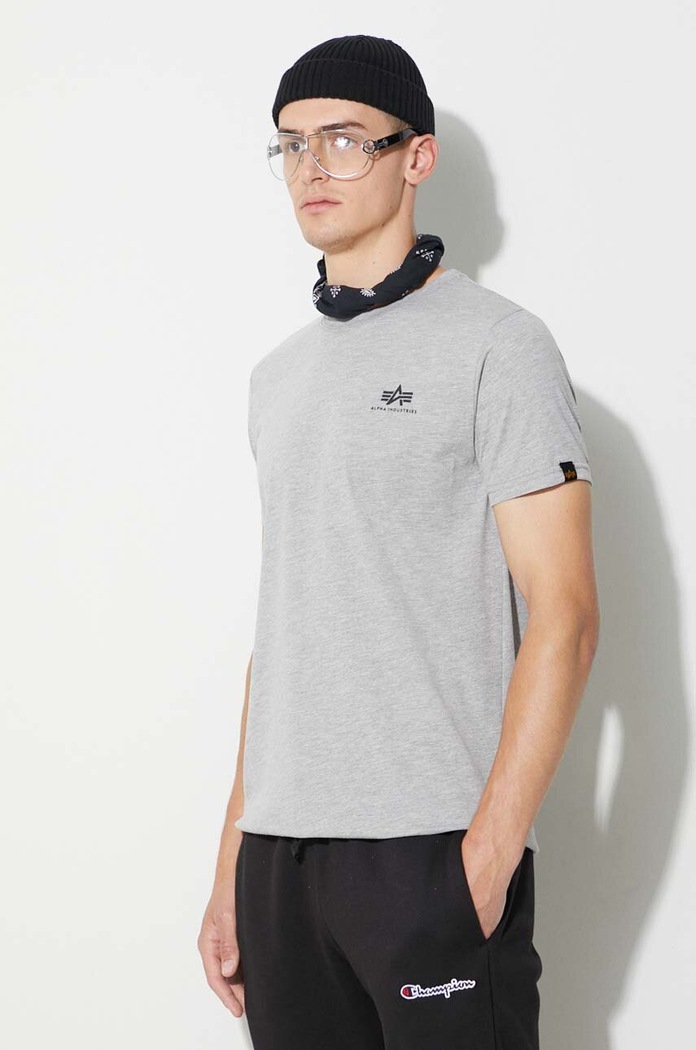 Tricou Basic T Small Logo Alpha Industries 188505.17 gri