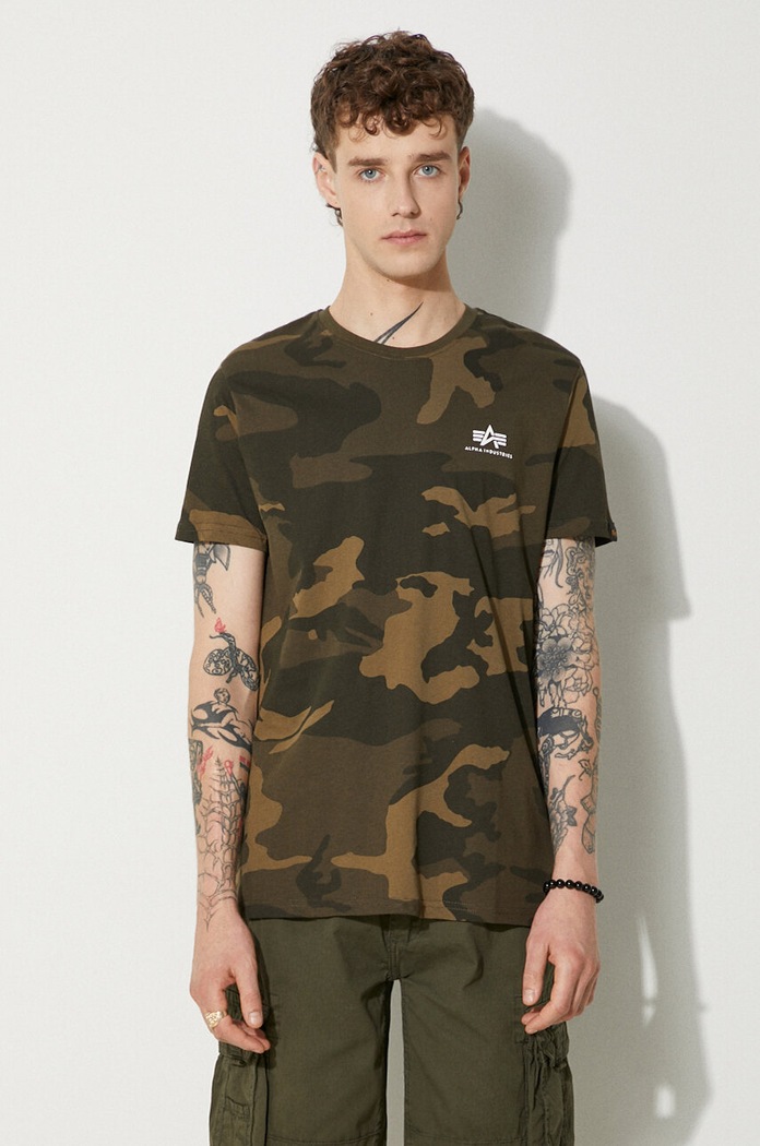 Alpha Industries cotton t-shirt regular green 188505C.239