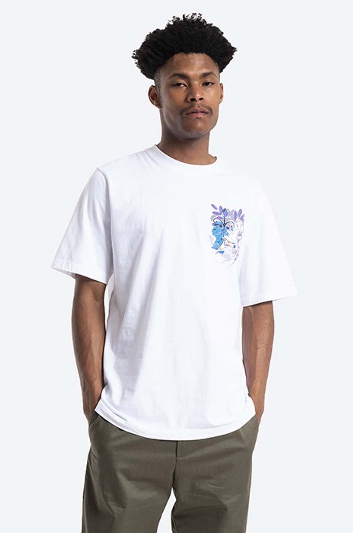 Wood Wood t-shirt bawełniany Bobby Jon Pilkington nadruk biały 12125701.2491