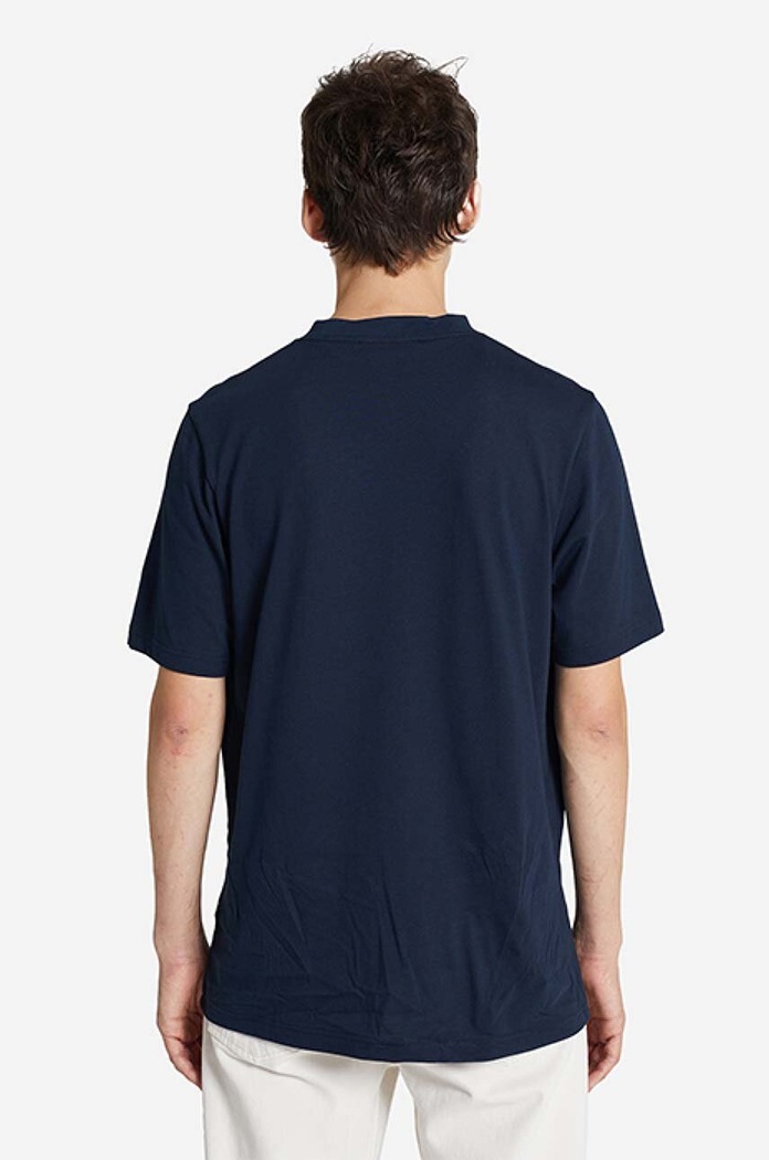Bavlněné tričko Wood Wood Bobby Shatter Logo T-shirt 12225707.2489 námořnická modř AW22
