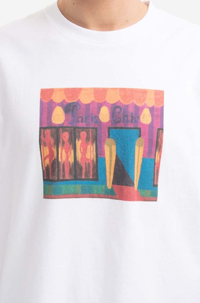 Wood Wood t-shirt bawełniany Bobby Paris Chic Painting T-shirt 12235709.2491 biały