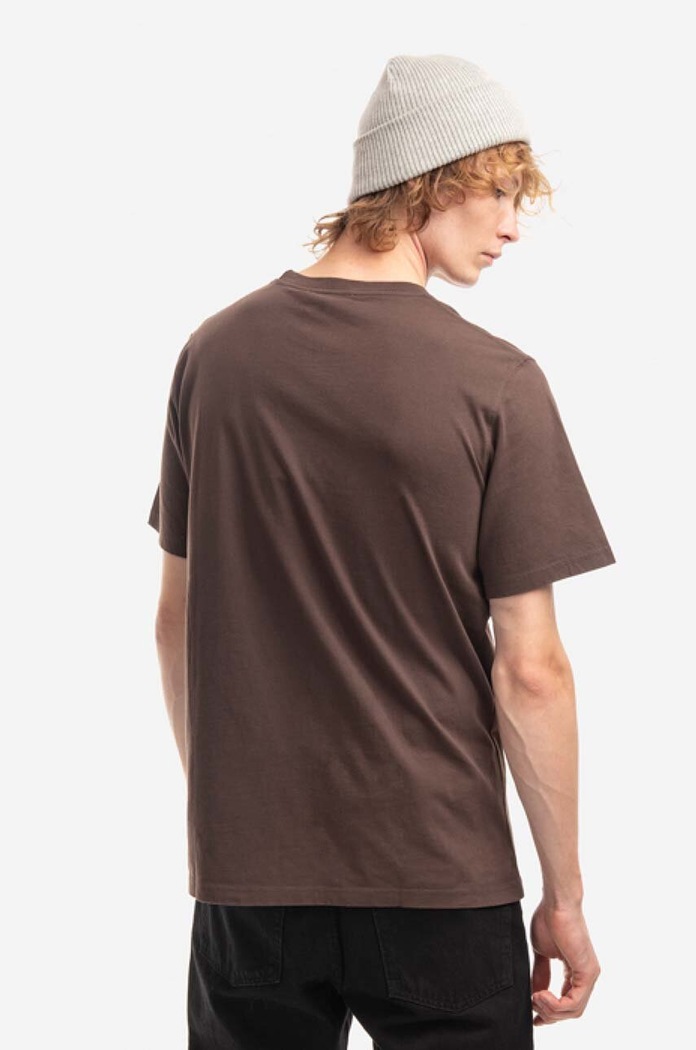 Odzież Wood Wood t-shirt bawełniany Sami Classic T-shirt 12235721.2491 brązowy