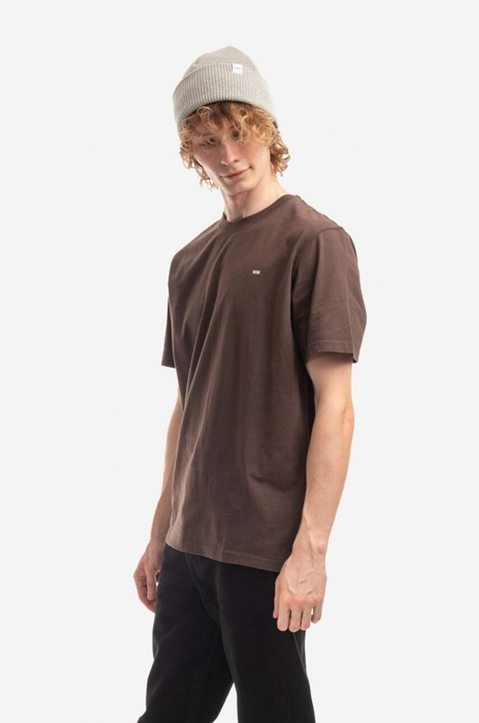 Wood Wood t-shirt bawełniany Sami Classic T-shirt 12235721.2491 brązowy