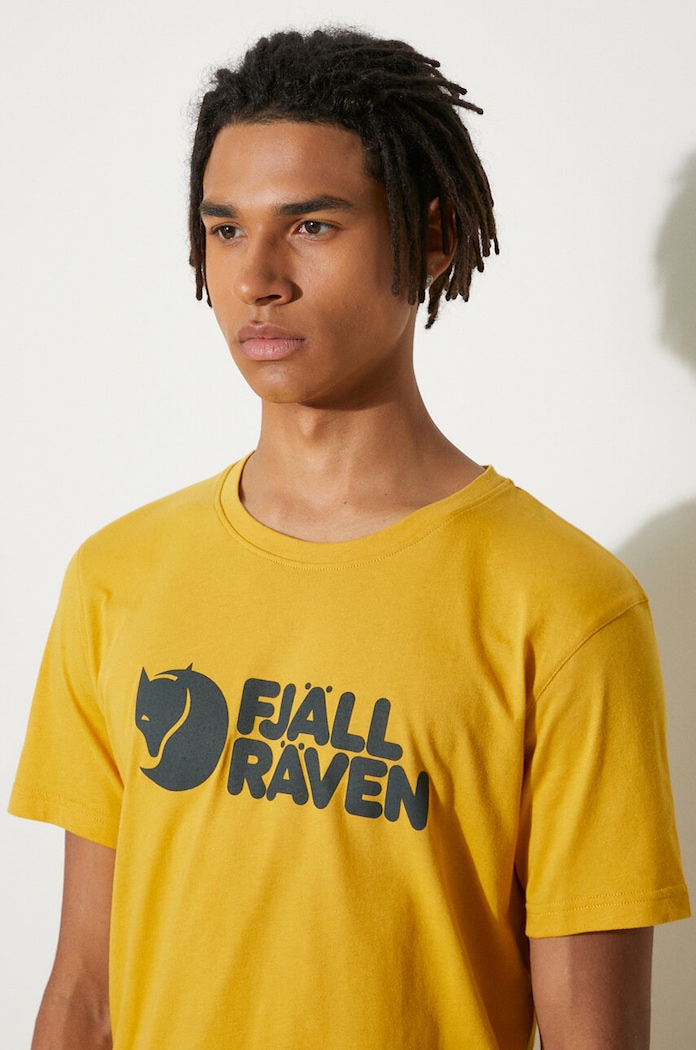 Bavlněné tričko Fjallraven Logo F87310 žlutá