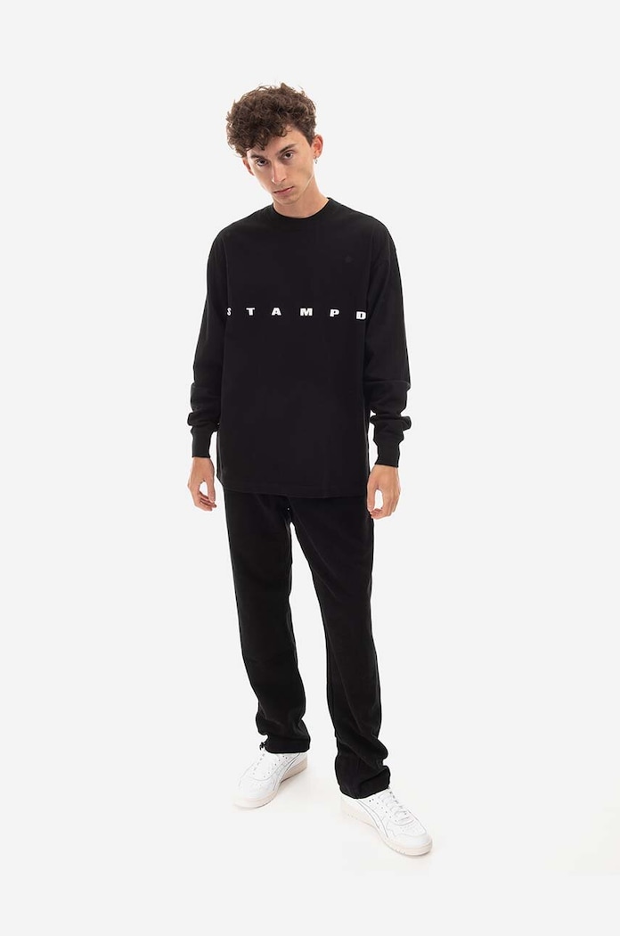 STAMPD cotton longsleeve top SLA.M2992LT black AA00