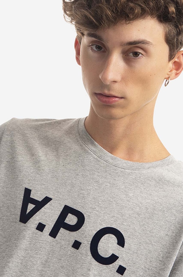 Памучна тениска A.P.C. VPC Color сив COEZB.H26943