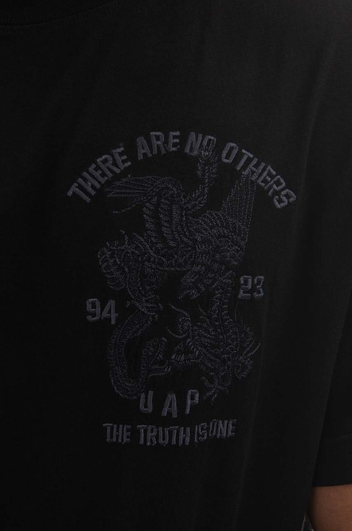 Bavlněné tričko Maharishi U.A.P. Embroidered T-shirt Organic Cotton Jerse 4093 BLACK černá 4093.BLACK