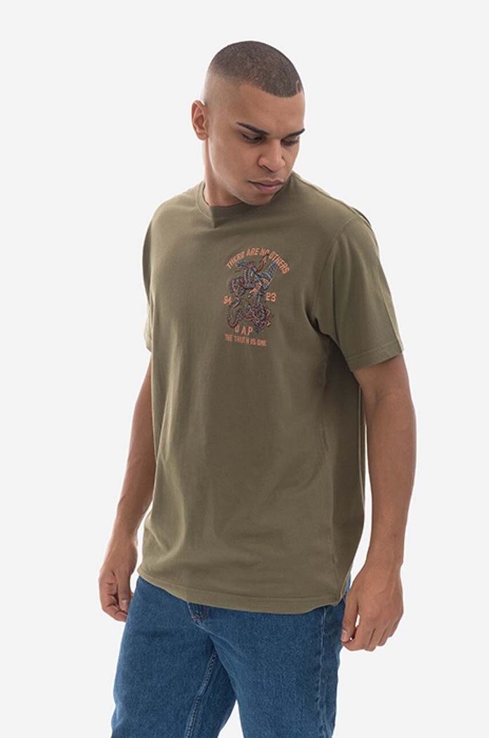 Tricou din bumbac Maharishi verde 4093.OLIVE