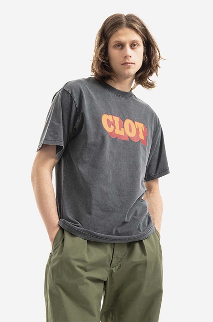 CLOT cotton T-shirt Shadow Logo SS Tee cotton black CLTES10004.BLACK