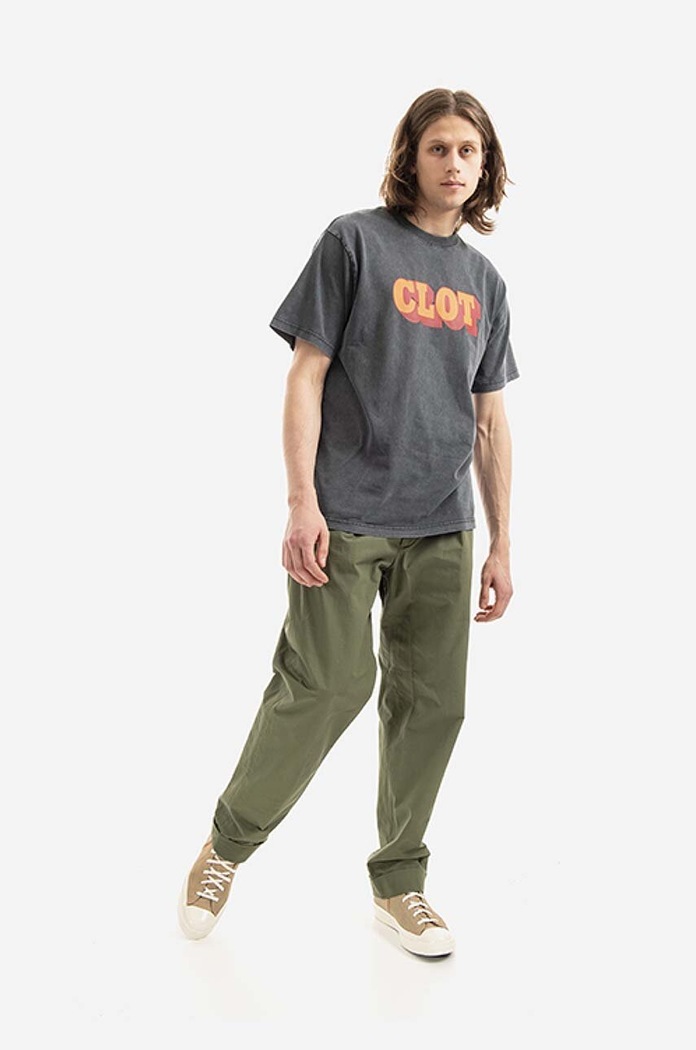 CLOT cotton T-shirt Shadow Logo SS Tee CLTES10004.BLACK black AA00
