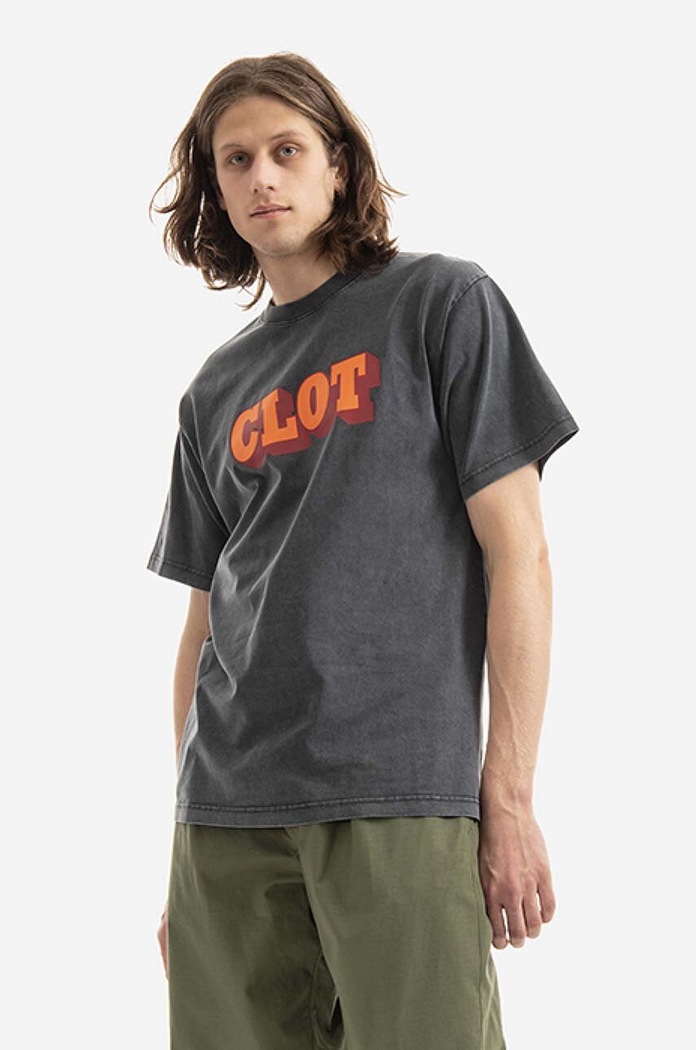 CLOT cotton T-shirt Shadow Logo SS Tee CLTES10004.BLACK