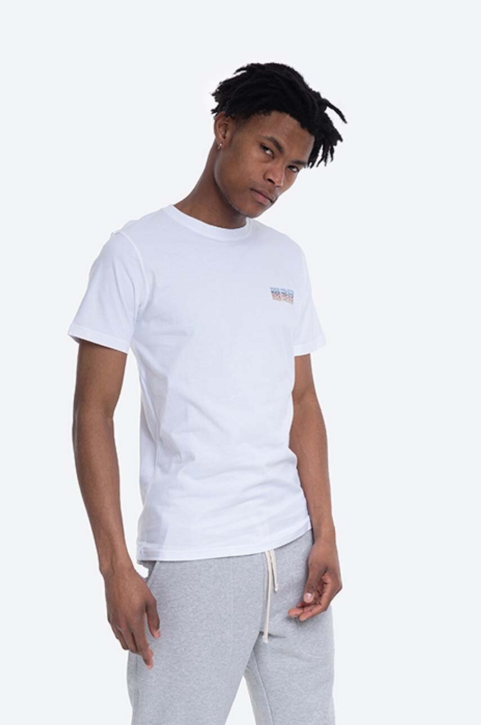 Norse Projects cotton T-shirt Niels Logo Stack regular white N01.0541.0001