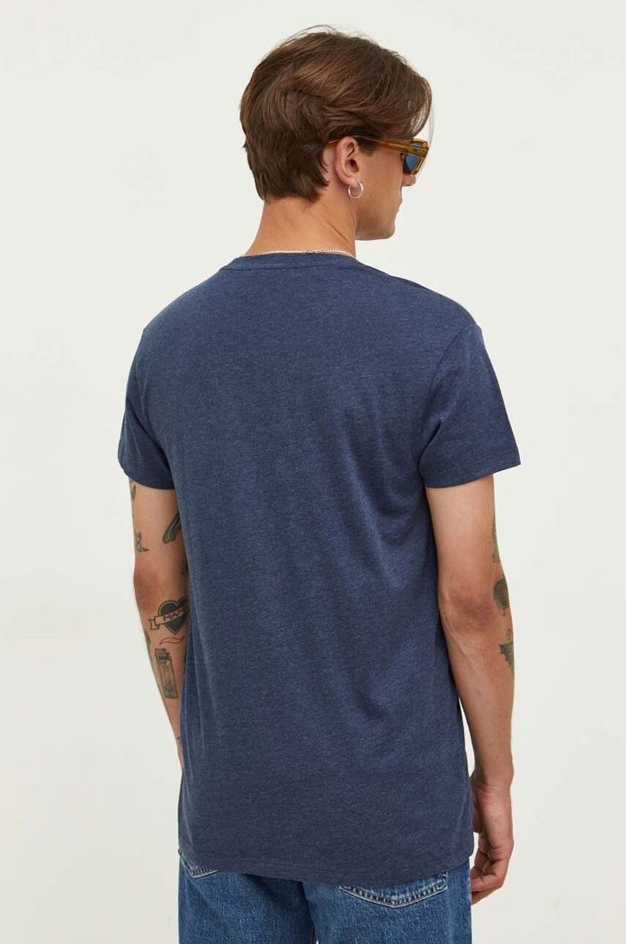 Odzież Samsoe Samsoe t-shirt bawełniany KRONOS M00012003 granatowy