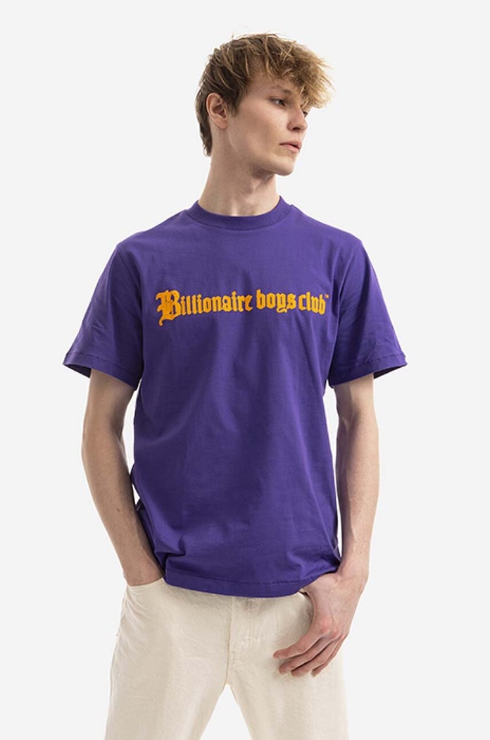 Billionaire Boys Club cotton t-shirt Old English regular violet B22112