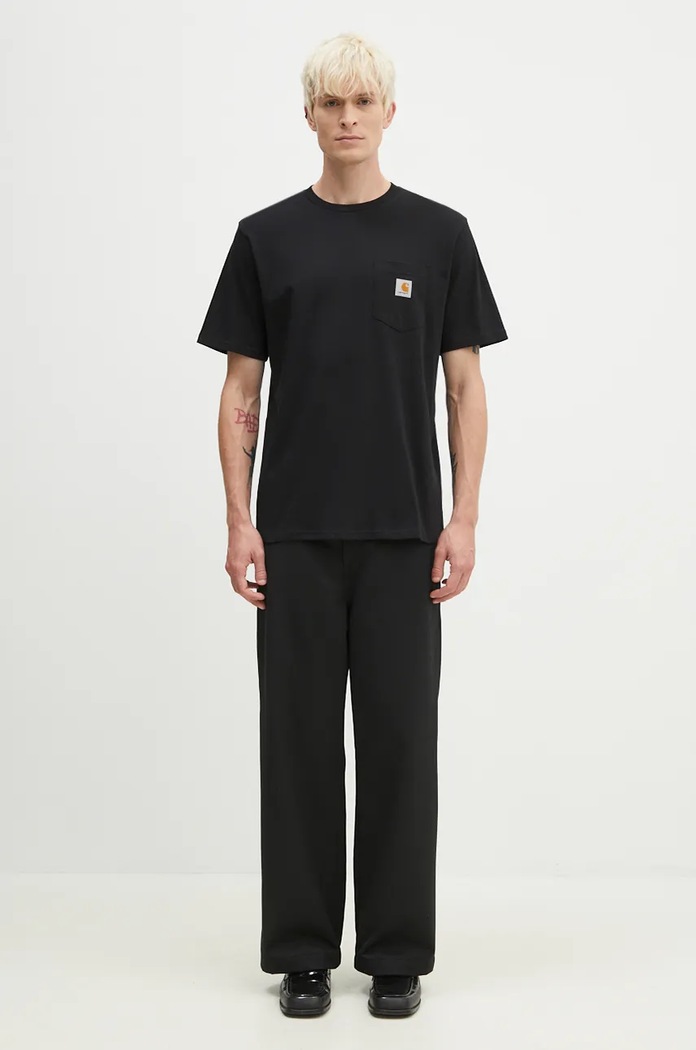 Βαμβακερό μπλουζάκι Carhartt WIP μαύρο I030434.BLACK