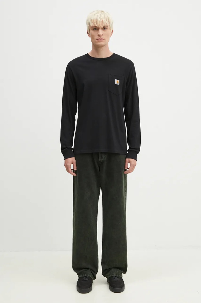 Carhartt WIP longsleeve bawełniany L/S Pocket T-Shirt czarny I030437.89XX