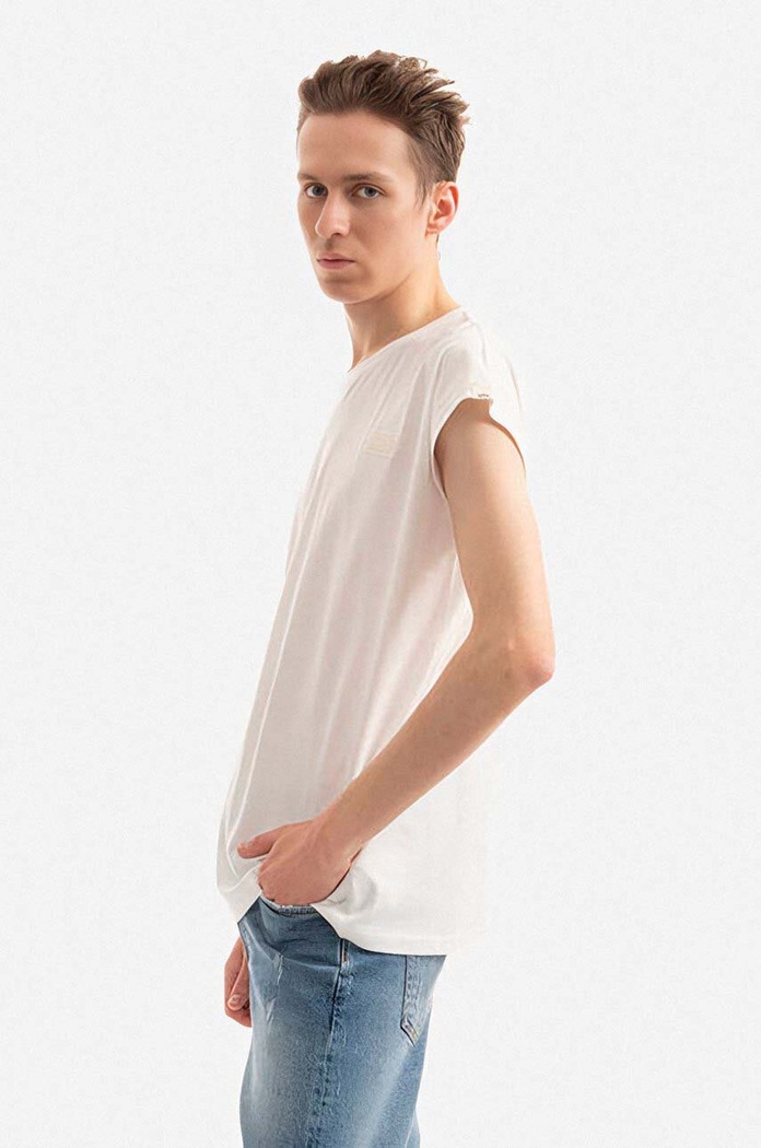 Bavlněné tričko Alpha Industries 118530.626 bílá