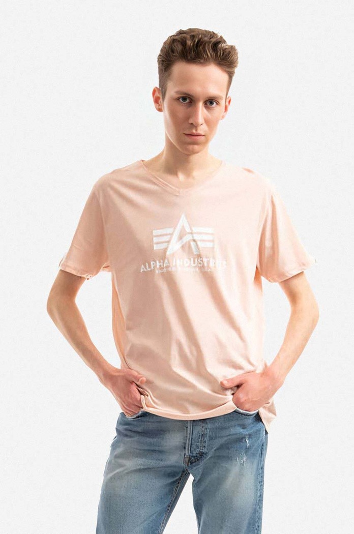 Alpha Industries cotton t-shirt cotton orange 106512.640