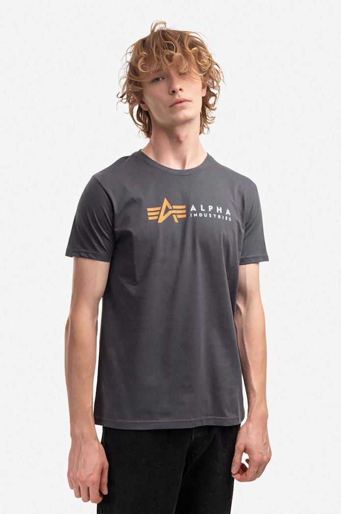 Alpha Industries t-shirt bawełniany nadruk szary 118502.136