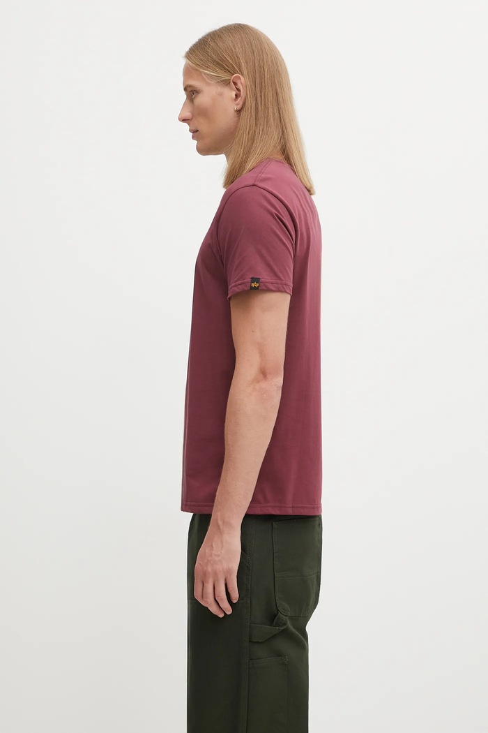 Alpha Industries cotton t-shirt Basic T-Shirt 100501.184 maroon SS26