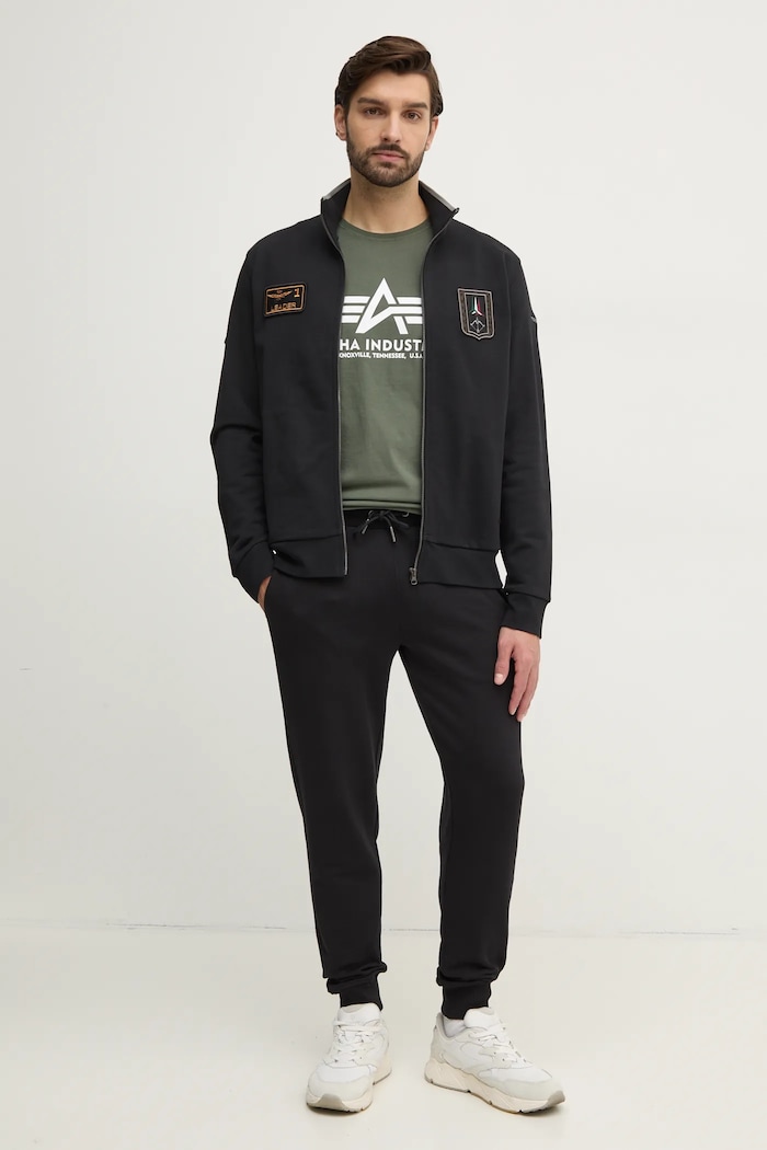 Bombažna kratka majica Alpha Industries 100501.142 zelena SS25
