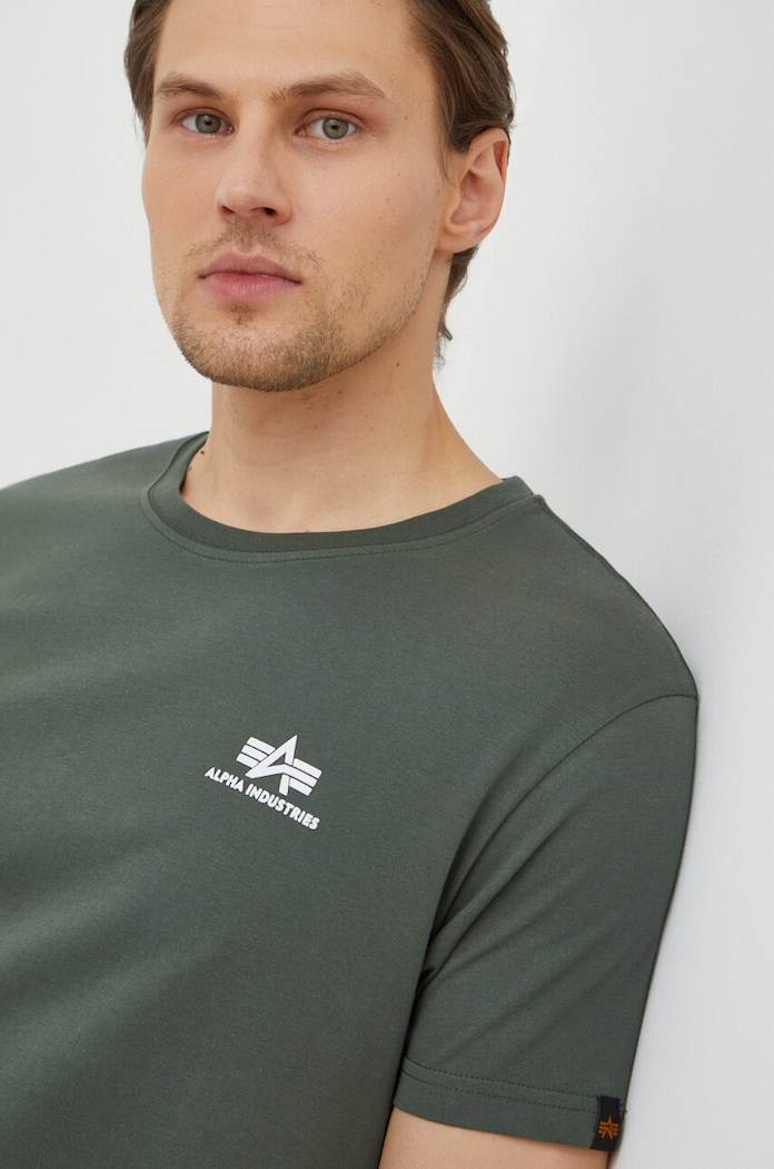 Alpha Industries tricou din bumbac Basic T Small Logo uni verde 188505.142