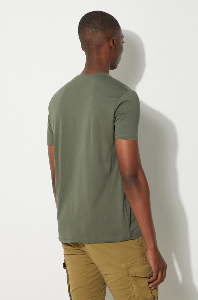 Odzież Alpha Industries t-shirt bawełniany Basic T Small Logo 188505.142 zielony