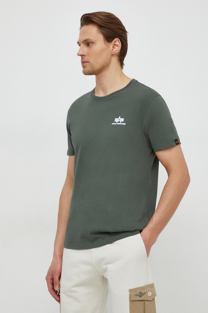 Alpha Industries tricou din bumbac Basic T Small Logo verde 188505.142