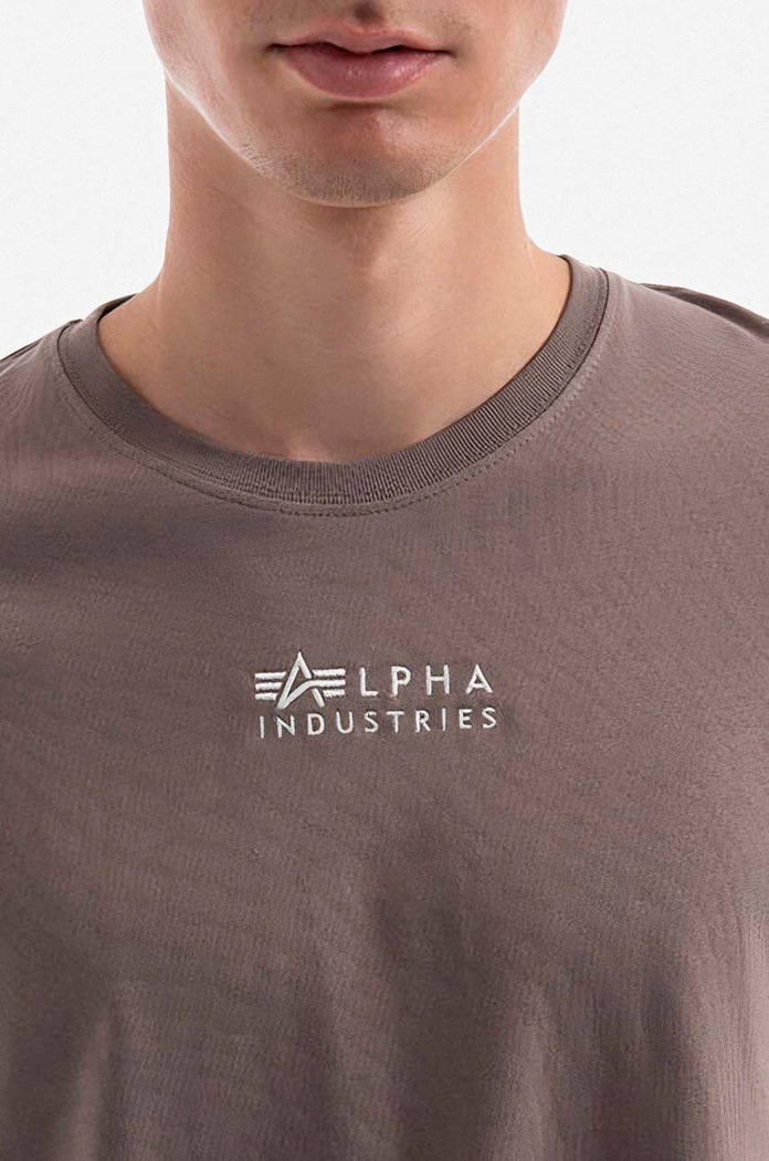 Bavlněné tričko Alpha Industries šedá 118529.628