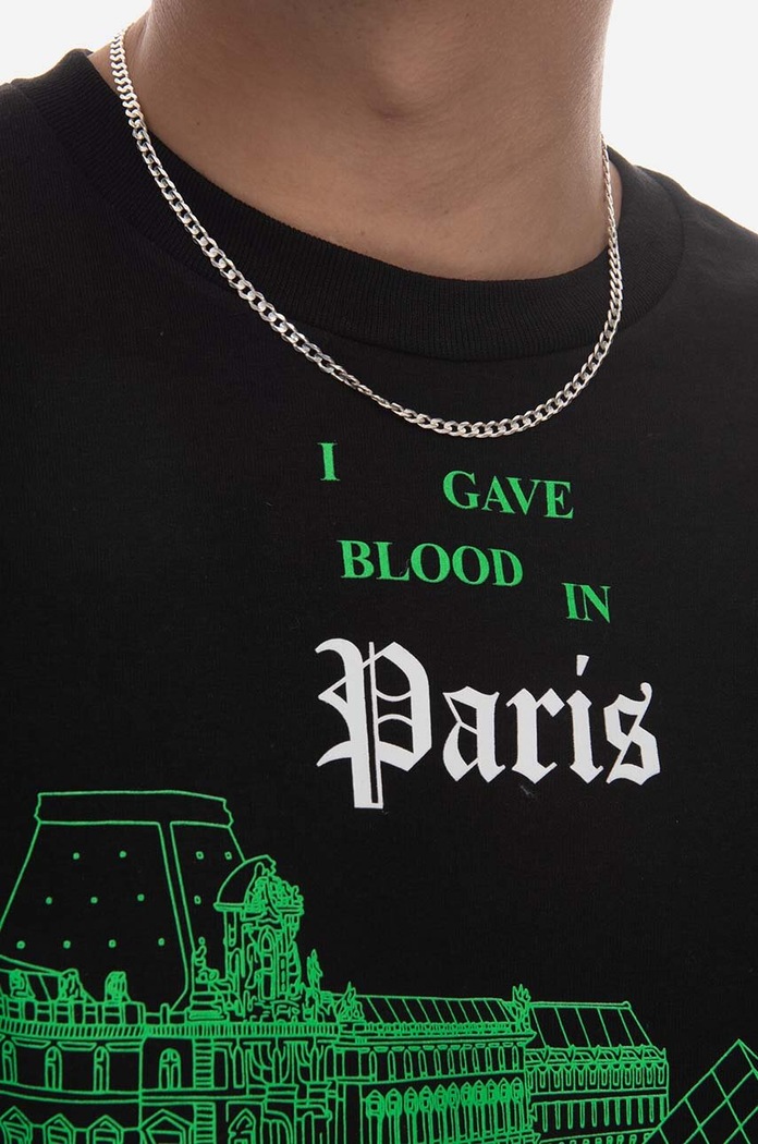PLEASURES cotton T-shirt Blood T-shirt P23SP050 black AA00