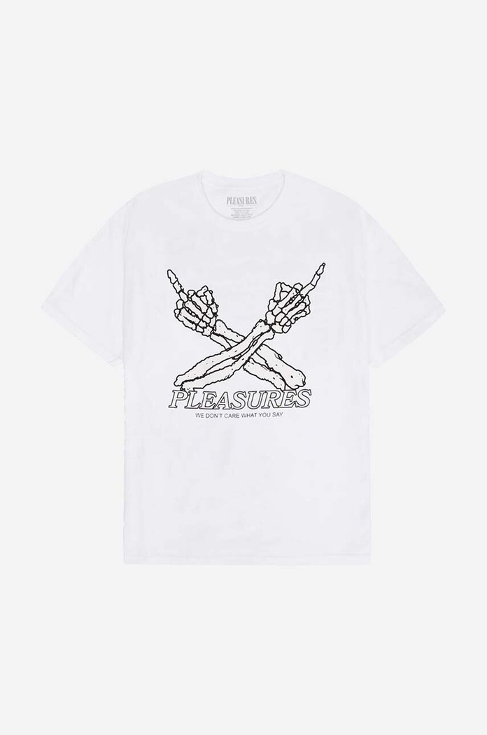 PLEASURES cotton T-shirt Dont Care T-shirt P23SP051 white AA00